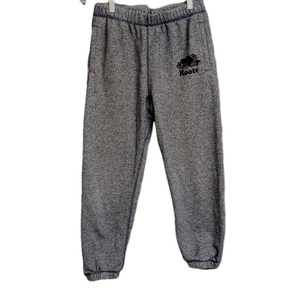 Roots Joggers Sweatpants Women's Size XS Tapered Fit Blue Cabin Core Camping